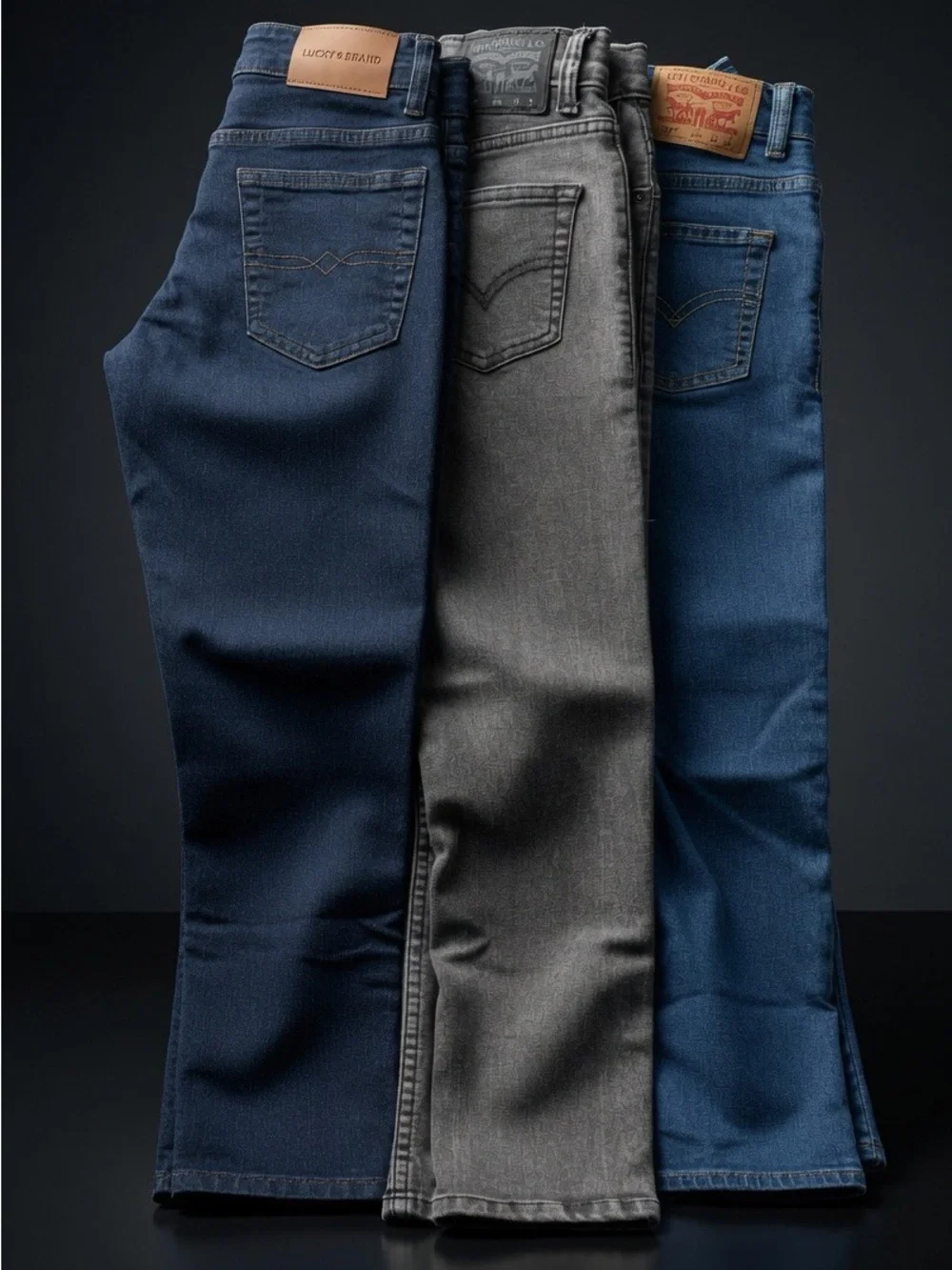 Levi's Kids Jeans Trio in Dark Blue, Gray & Medium Blue